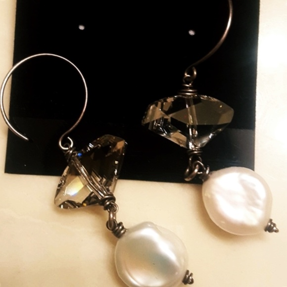 Handmade Jewelry - Lustrous Sterling Freshwater Pearl Boho Earrings